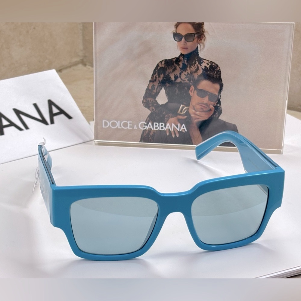 Dolce & Gabbana DG6184 3346/65 Aqua Blue Rectangle Sunglasses